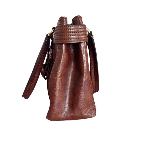 VTG Liz Claiborne Mocha Mousse Leather Shoulder Bag Excellent Cond - Picture 3 of 8